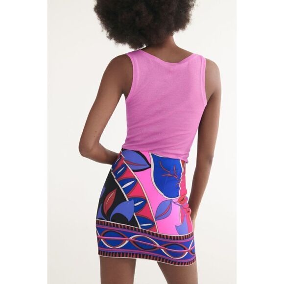 NWT Zara Blogger’s Favorite Multicolored High Waisted Printed Dart Skirt - Picture 6 of 16